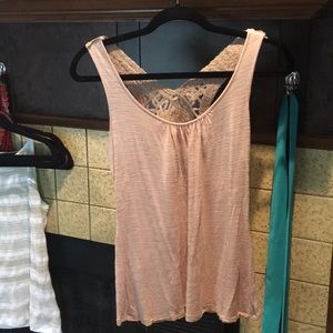 Beige tank with beautiful back!